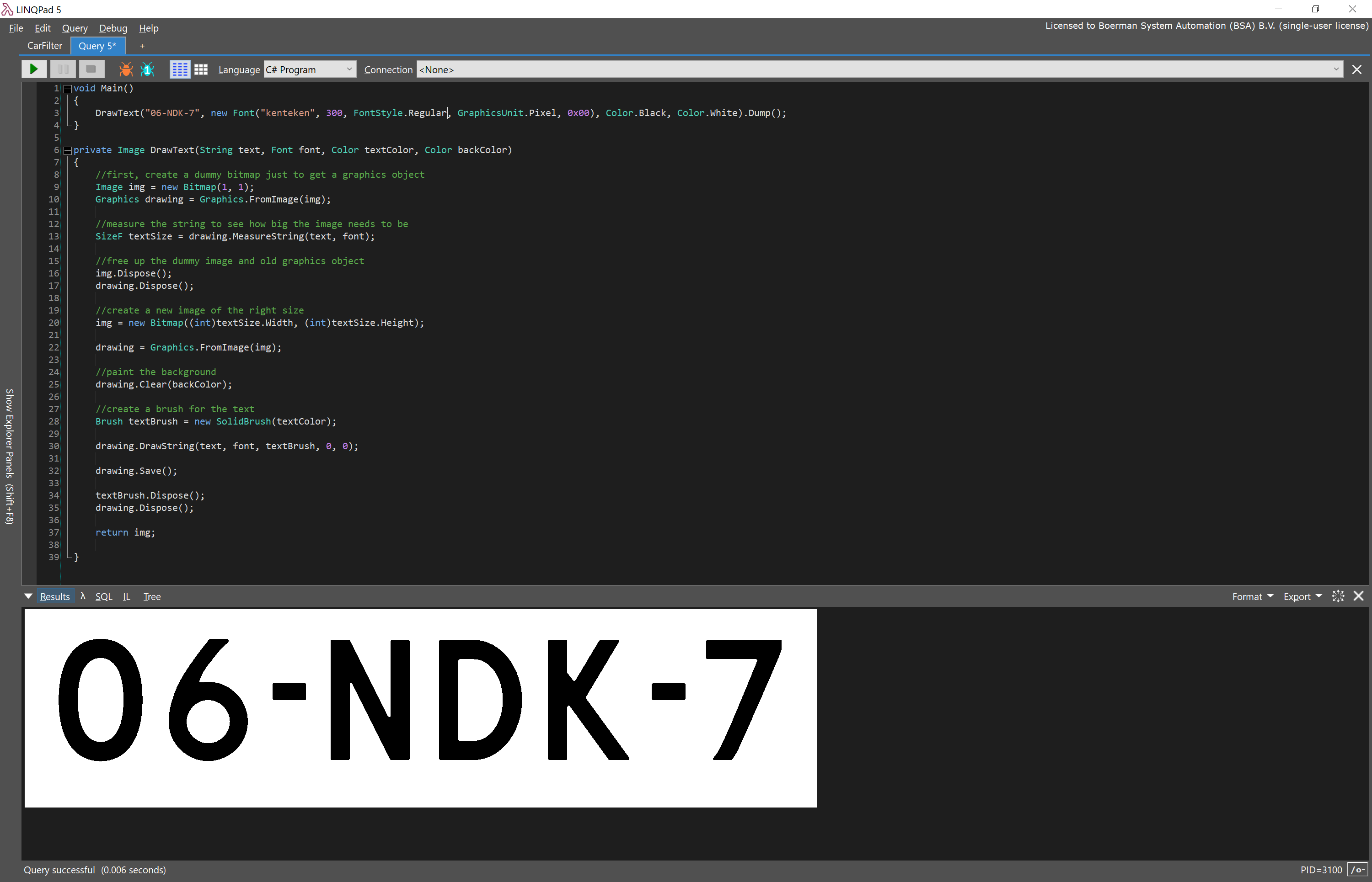 Generating images containing letters of license plates.